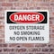 Signmission Oxygen Storage No Smoking No Open Flames Danger Sign, Plastic, 10in W x 7in L, 2PK OS-2PACK-DS-P-710-L-1853 - alternate 6